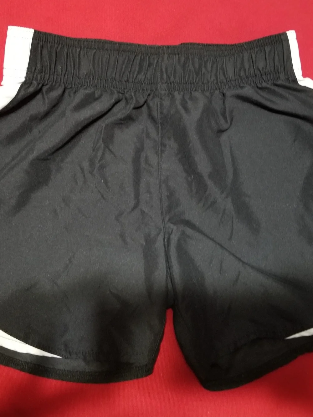 BCG Kid's Medium Black Shorts With Thick White Side Stripes